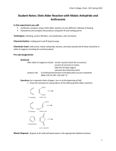 Student Notes: Diels-Alder Reaction with Maleic