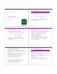 Factoring Complex Trinomials