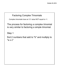Factoring Complex trinomials lesson
