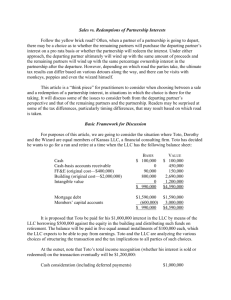 Sales vs. Redemptions of Partnership Interests