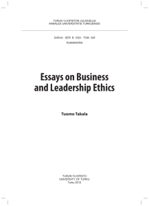 essays on business and leadership ethics