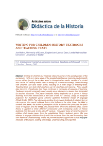 writing for children: history textbooks and teaching texts