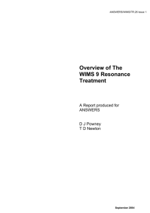 Overview of the WIMS9 Resonance Treatment