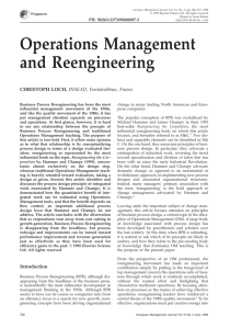 Operations Management and Reengineering