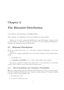 Chapter 2 The Binomial Distribution