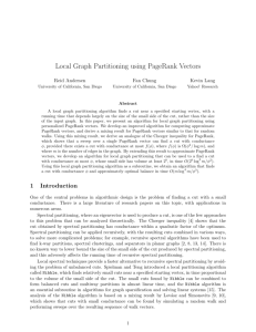 Local Graph Partitioning using PageRank Vectors