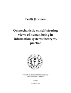 Pertti Järvinen On mechanistic vs. self