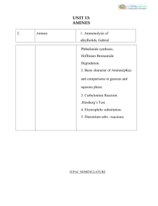 UNIT 13: AMINES