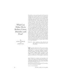 What Can Police Do to Reduce Crime, Disorder, and Fear?