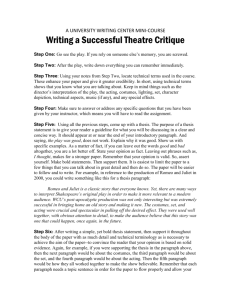 Writing a Successful Theatre Critic