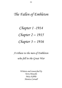 1914 Chapter 2 – 1915 Chapter 3 – 1916