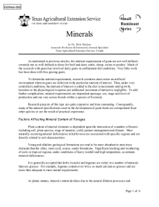 Minerals - Department of Animal Science