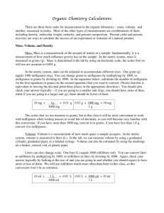 Organic Chemistry Calculations