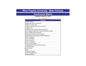 Curriculum Matrix West Virginia University