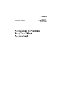 Accounting For Income Tax - Australian Accounting Standards Board