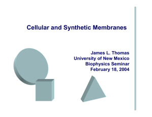 Cell Membranes. - University of New Mexico