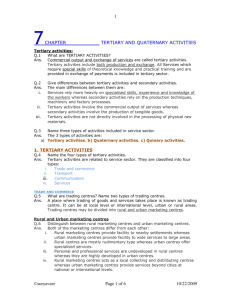 chapter tertiary and quaternary activities