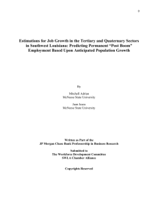 Estimations for Job Growth in the Tertiary and Quaternary Sectors in