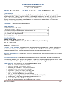 BCA 120-03 Syllabus - CM-Connect