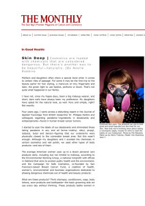 Skin Deep - Dangerous Cosmetics or Natural