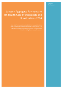 Janssen Aggregate Payments to UK Health Care Professionals and