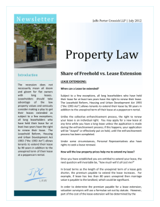 Share of Freehold v Lease Extension