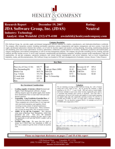 JDA Software - Henley & Company, LLC