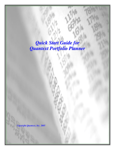 Quick Start Guide for Quantext Portfolio Planner