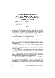 econometric models, methodology and trends regarding public debt