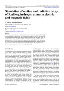 Simulation of motion and radiative decay of Rydberg hydrogen
