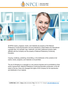NPCE Study Guide - Phlebotomy Continuing Education