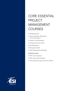 Core essential ProjeCt ManageMent Courses