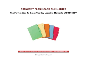 PRINCE2™ FLASH CARD SUMMARIES