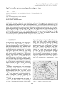 High Arctic saline springs as analogues for springs