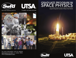 SPACE PHYSICS - SwRI/UTSA | Graduate Program | Home