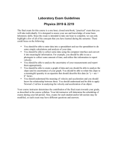 Laboratory Exam Guidelines Physics 2019 & 2219