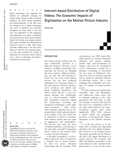 Internet-based Distribution of Digital Videos: The Economic Impacts