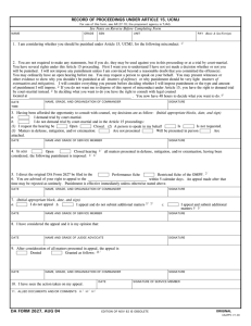 record of proceedings under article 15, ucmj da form 2627, aug 84