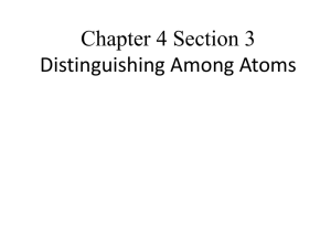 Chapter 4 Section 3 Distinguishing Among Atoms