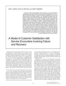 A Model of Customer Satisfaction with Service Encounters Involving