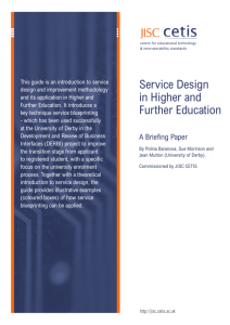 Service Design in Higher and Further Education