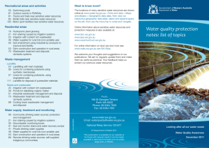 Water quality protection notes: list of topics