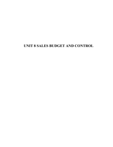 unit 8 sales budget and control