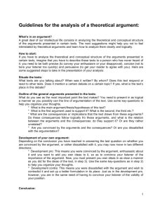 Guidelines for the analysis of a theoretical argument: