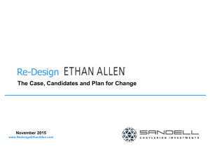 Case for Change - Redesign Ethan Allen