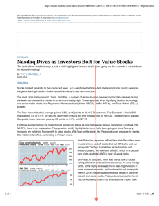 Nasdaq Dives as Investors Bolt for Value Stocks