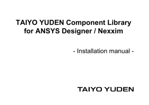TAIYO YUDEN Component Library for ANSYS Designer / Nexxim