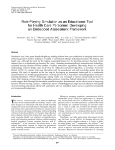 Role-Playing Simulation as an Educational Tool for Health Care