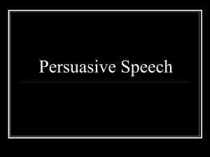 Persuasive Speech Unit: