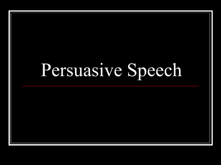 persuasive speech unit high school